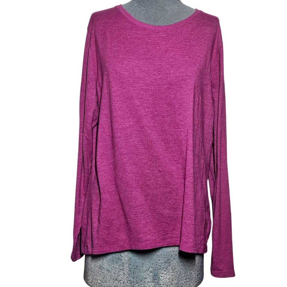 Purple Cotton Blend Long Sleeve Tee Size XL